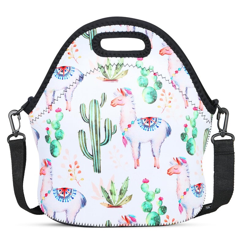 Violet Mist Neoprene Lunch Bag for Women Insulated Cute Lunch Bag Tote Box Reusable Waterproof Extra Pocket Zipper Work Outdoor Men Women Adults Gift - Image 1